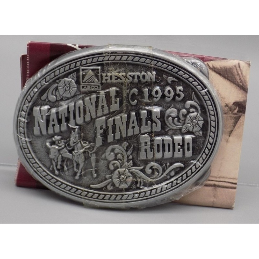 Sealed NFR Belt Buckle Youth Hesston National Final Rodeo 1995  AGCO Vtg Rare